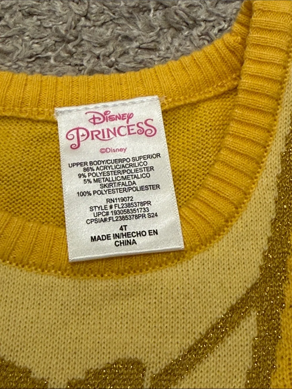Disney Yellow Belle-Inspired Tulle Costume Dress